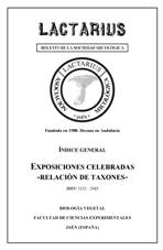 PORTADA INDICE Exposiciones RELACION TAXONES